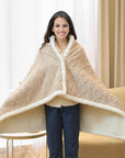 Fluffy Sherpa Fleece Shawl Throw Blanket – Cozy & Multi-Purpose Nap Blanket