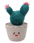 Cactus Plush Squeaky Slow Feeder Dog Toy