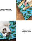 Hawaiian Leaf Pattern Waterproof Dog & Cat Mat – Durable & Large Pet Bed
