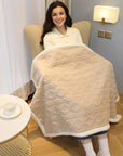 Fluffy Sherpa Fleece Shawl Throw Blanket – Cozy & Multi-Purpose Nap Blanket
