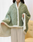 Fluffy Sherpa Fleece Shawl Throw Blanket – Cozy & Multi-Purpose Nap Blanket