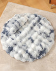 Faux Fur Round Dog & Cat Mat with Pillow – Warmth-Retaining & Cozy