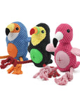 Flamingo & Parrot Rope Dog Toy – Durable & Interactive Chew