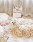 Floral Round Dog Bed – Comfortable & Stylish Pet Bed for All Sizes