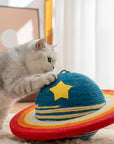 Rainbow Planet Sisal Cat Scratcher with Hanging Ball