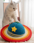 Rainbow Planet Sisal Cat Scratcher with Hanging Ball