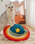 Rainbow Planet Sisal Cat Scratcher with Hanging Ball