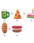 Plush Pizza & Hot Dog Shaped Squeaky Dog Chew Toy