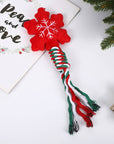 Christmas Linen Cotton Rope Teeth Cleaning Interactive Plush Dog Toy