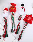 Christmas Linen Cotton Rope Teeth Cleaning Interactive Plush Dog Toy