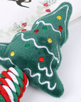 Christmas Linen Cotton Rope Teeth Cleaning Interactive Plush Dog Toy