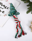 Christmas Linen Cotton Rope Teeth Cleaning Interactive Plush Dog Toy