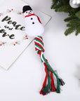 Christmas Linen Cotton Rope Teeth Cleaning Interactive Plush Dog Toy