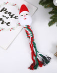 Christmas Linen Cotton Rope Teeth Cleaning Interactive Plush Dog Toy