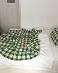 Refined Plaid Faux Lambswool Throw Blanket with Pom-Poms – Cozy & Stylish Home Décor