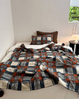 Refined Plaid Faux Lambswool Throw Blanket with Pom-Poms – Cozy & Stylish Home Décor