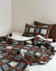 Refined Plaid Faux Lambswool Throw Blanket with Pom-Poms – Cozy & Stylish Home Décor