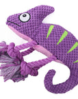 Plush Chameleon Squeaky Dog Toy – Soft & Colorful Fun