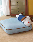 Spacious Denim Dog & Cat Mat with Removable Pillow – Comfortable & Versatile Pet Bed