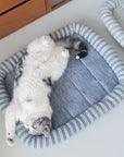 Stylish Striped Cooling Ice Silk Dog & Cat Bed Mat – Soft, Comfortable & Cooling