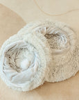 2-in-1 Foldable Soft Round Cat Tunnel Bed
