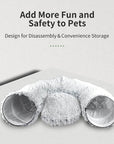 2-in-1 Foldable Soft Round Cat Tunnel Bed