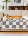 Plaid Cozy Sofa Protector Dog Mat – SnugPad for Pets
