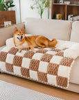 Plaid Cozy Sofa Protector Dog Mat – SnugPad for Pets