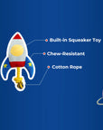 Rocket Plane Squeaky Dog Chew Toy – Fun Interactive Toy for Dogs