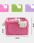 Colorful Little Monster Striped Foldable Storage Basket – Fun & Practical