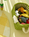Colorful Little Monster Striped Foldable Storage Basket – Fun & Practical