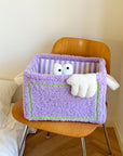 Colorful Little Monster Striped Foldable Storage Basket – Fun & Practical