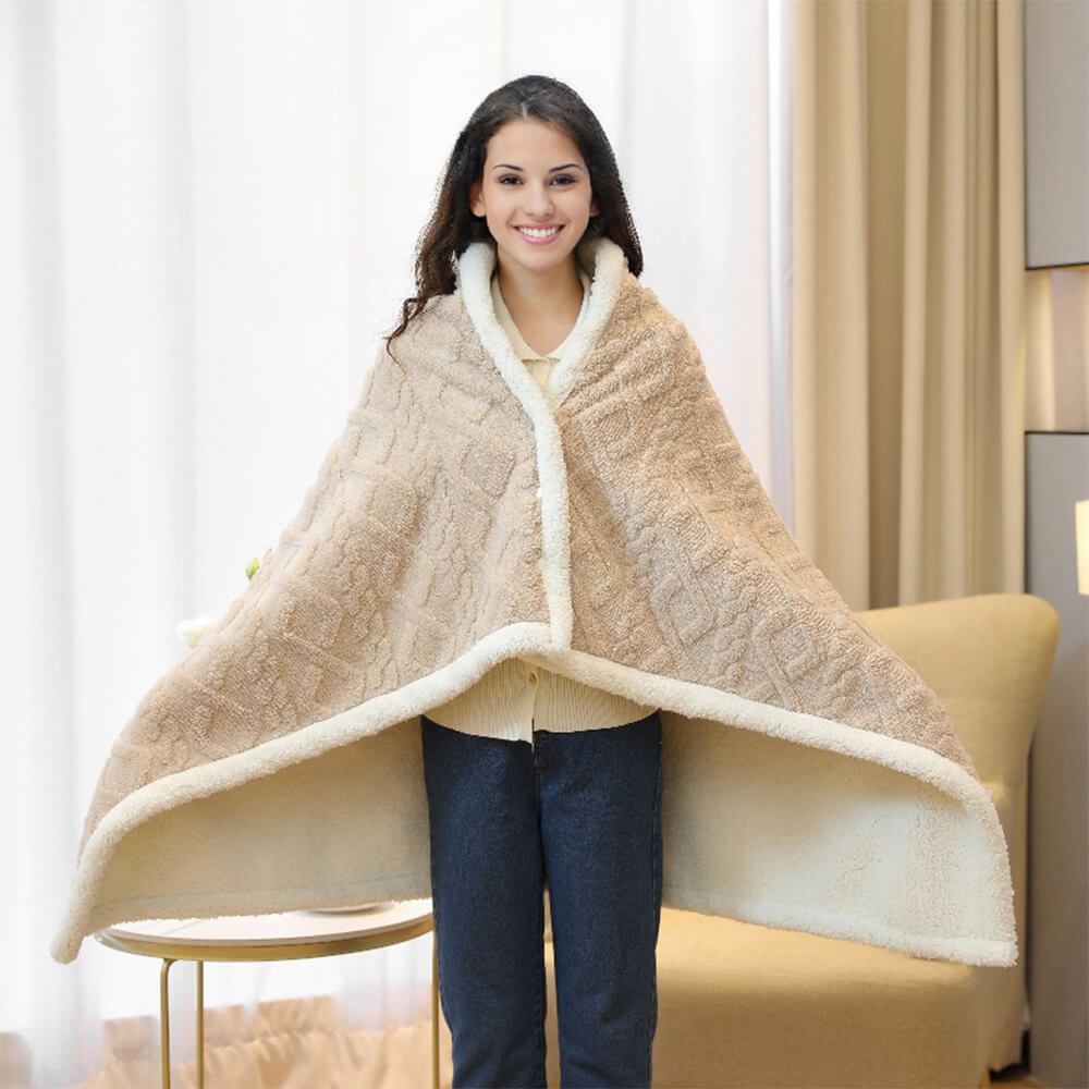 Fluffy Sherpa Fleece Shawl Throw Blanket – Cozy &amp; Multi-Purpose Nap Blanket