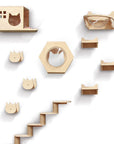 Cat climbing frame wall-mounted solid wood wall-mounted cat nest cat tree integrated cat climber space capsule non-occupied Wall-mounted cat climbing column
