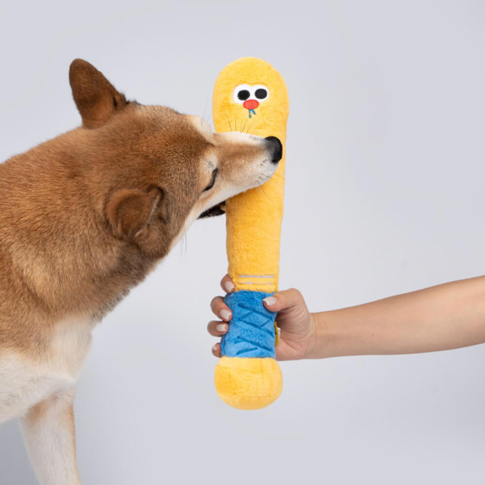 Plush Baseball Bat Dog Toy – Durable &amp; Interactive Chew Toy