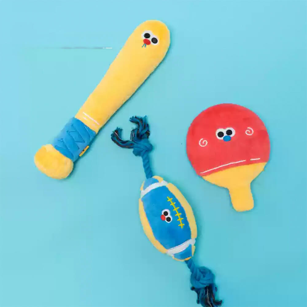 Plush Baseball Bat Dog Toy – Durable &amp; Interactive Chew Toy