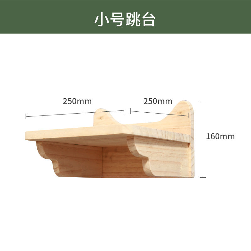 Wall-Mounted Cat Tree – Solid Wood Climber with Nest &amp; Capsule
