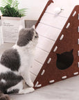 Triangular Vertical Cat Scratcher – Durable, Climbable & Space-Saving - Pawhearth