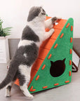 Triangular Vertical Cat Scratcher – Durable, Climbable & Space-Saving - Pawhearth