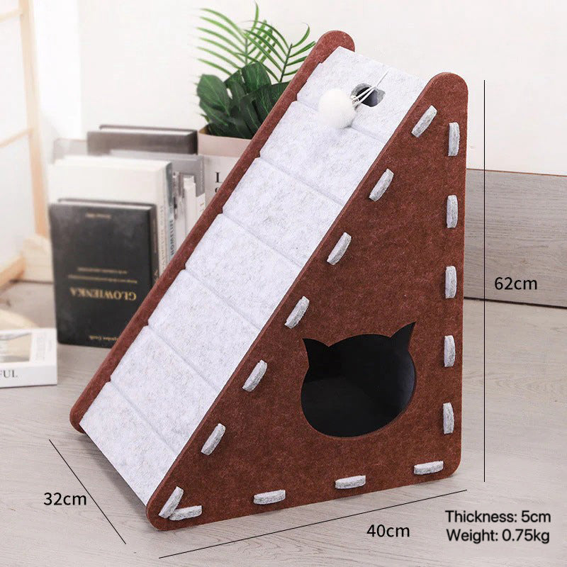Triangular Vertical Cat Scratcher – Durable, Climbable &amp; Space-Saving - Pawhearth