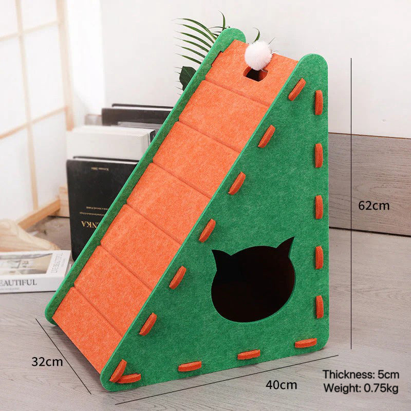 Triangular Vertical Cat Scratcher – Durable, Climbable &amp; Space-Saving - Pawhearth