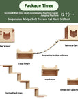 Cat climbing frame wall-mounted solid wood wall-mounted cat nest cat tree integrated cat climber space capsule non-occupied Wall-mounted cat climbing column