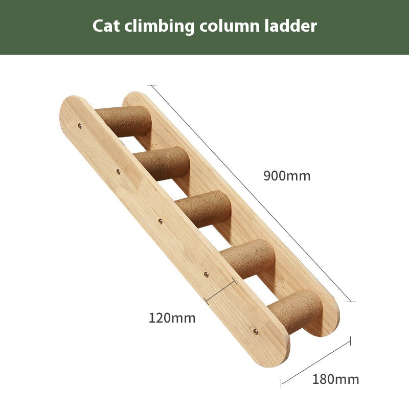 Cat climbing frame wall-mounted solid wood wall-mounted cat nest cat tree integrated cat climber space capsule non-occupied Wall-mounted cat climbing column