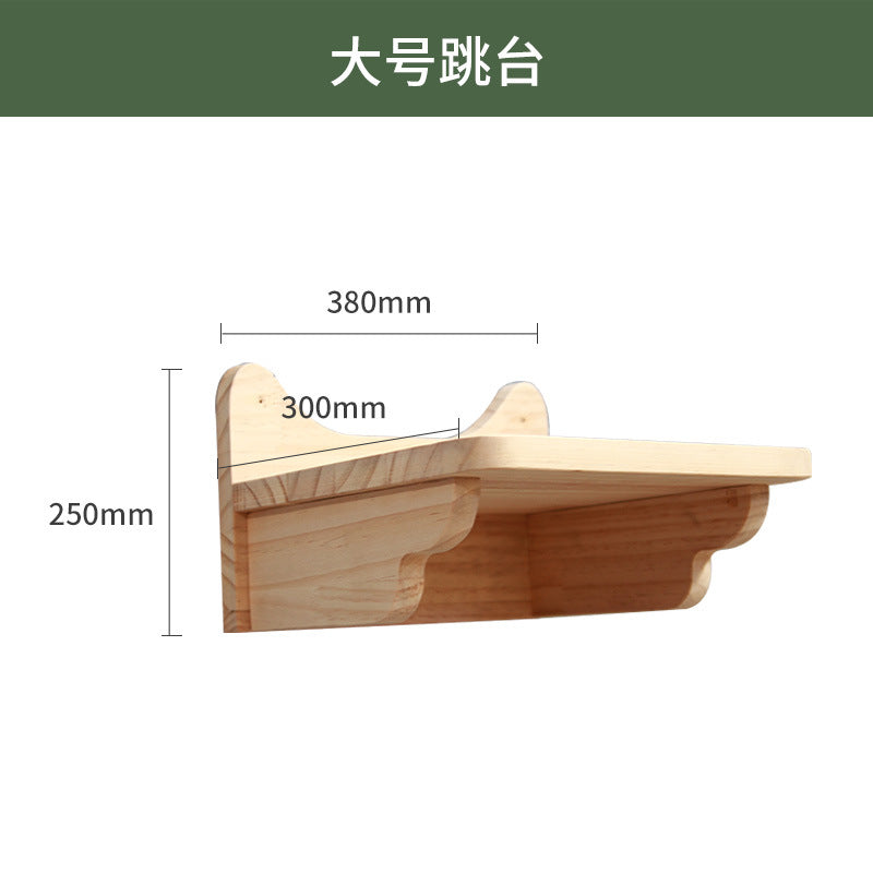 Wall-Mounted Cat Tree – Solid Wood Climber with Nest &amp; Capsule