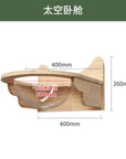 Wall-Mounted Cat Tree – Solid Wood Climber with Nest & Capsule