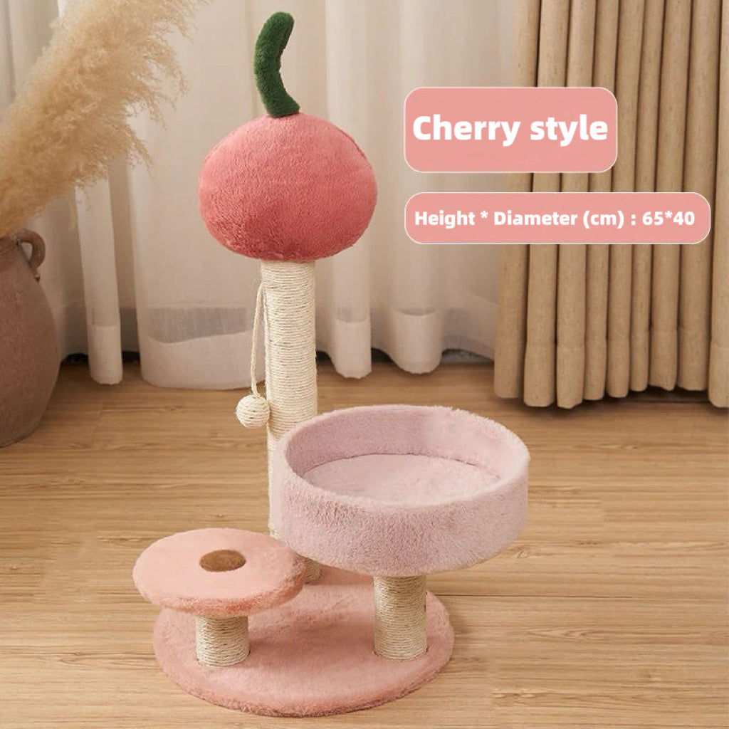 Multi-Level Cat Climbing Tower with Nest, Scratching Poles &amp; Toys – All-Season Design