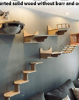 Cat climbing frame wall-mounted solid wood wall-mounted cat nest cat tree integrated cat climber space capsule non-occupied Wall-mounted cat climbing column