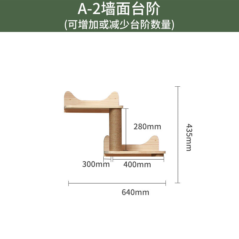 Wall-Mounted Cat Tree – Solid Wood Climber with Nest &amp; Capsule