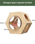 Cat climbing frame wall-mounted solid wood wall-mounted cat nest cat tree integrated cat climber space capsule non-occupied Wall-mounted cat climbing column