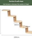Cat climbing frame wall-mounted solid wood wall-mounted cat nest cat tree integrated cat climber space capsule non-occupied Wall-mounted cat climbing column